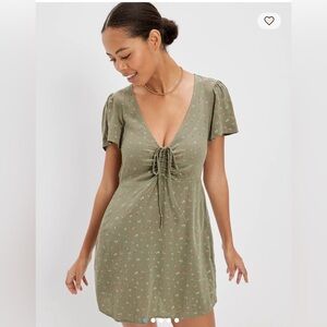 AE American Eagle Floral Cinched Front Mini Dress XL
